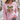 Pink sweatshirt with Christmas-themed design